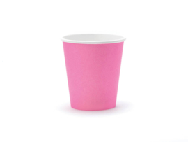 Papieren bekers roze (6st)