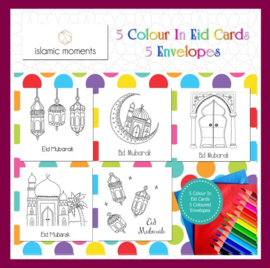 Color cards Eid set of 5
