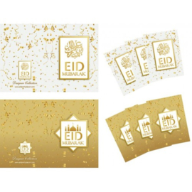 Greeting card Eid white/gold