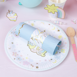 Papieren borden pastel unicorn (6st)