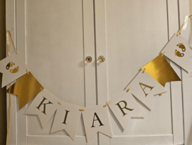 Personalised bunting baby gold