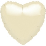 Foil balloon heart pearl ivory (18in)