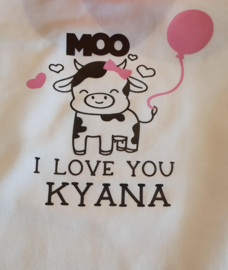 Kindershirt Moo I love you