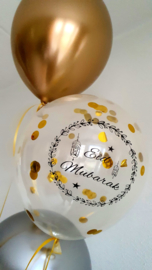 Ballonnen Eid partyzz mix goud + confetti (5st)