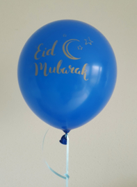 Ballonnen Eid partyzz mix blauw/goud (5st)