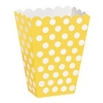 Popcorn/snoepbakje (8st) gele polkadots