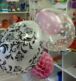 Balloon white damask (each)