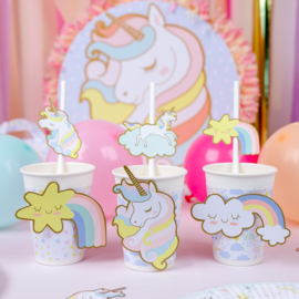 Paper cups pastel unicorn (6pcs)