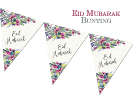 Eid bunting flags modern roses