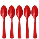Plastic spoons red (20pcs)
