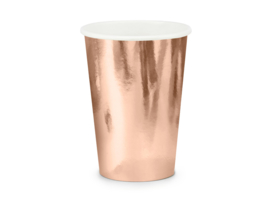 Papieren bekers rose gold (6st)