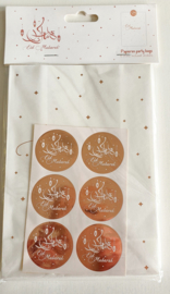 Paper gift bags Eid rose gold set (6pcs)