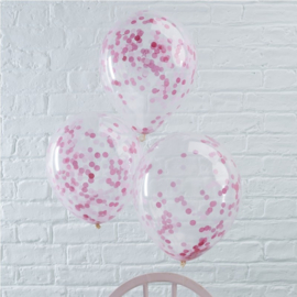 Confetti balloons pink (5pcs)