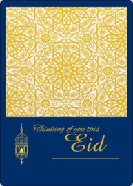 Eid luxe wenskaart royal blue gold (L)