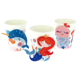 Paper cups mermaid (6pcs)