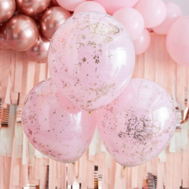 Double layered balloons pink rose gold (3pcs)
