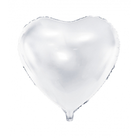 Foil heart White 18"