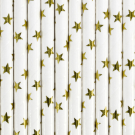 Paper straws golden stars (10pcs)