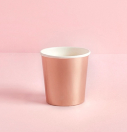 Paper shot glasses rose gold foil