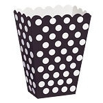 Popcorn bakjes polkadots zwart (8st)