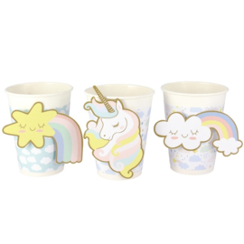 Paper cups pastel unicorn (6pcs)