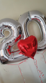 Folie ballon XL hart rood 24"