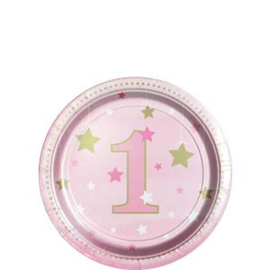 Paper plates twinkle1 pink (8pcs)