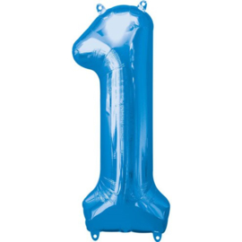 Cijfer ballon XL  1 blauw