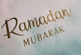 Ramadan Mubarak vlaggenlijn mintgroen/ goud