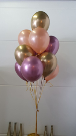 Chrome ballonnen gevuld met helium + gel (pst)