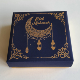 Gift box Eid Mubarak blue gold (ea)