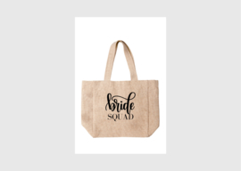 Mini tote met tekst Bride squad