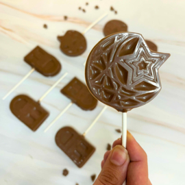 Moon & star chocolate lolly (ea)