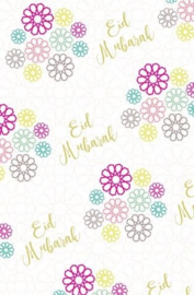 Inpakpapier Eid flowers + kaartje