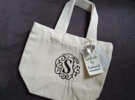 Mini canvas tote with any text