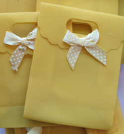 Plastic gift bag with bow