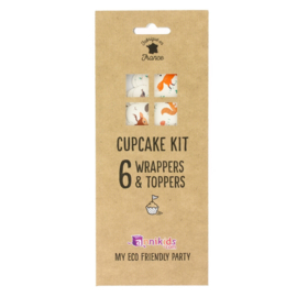 Papieren cupcake set  Woodland (6st)