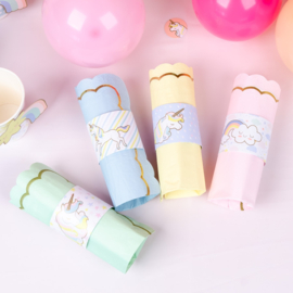 Paper napkin rings pastel unicorn (6pcs)