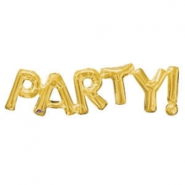 Foil phrase balloon PARTY gold