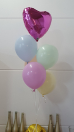 Latex ballonnen gevuld met helium + gel (pst)