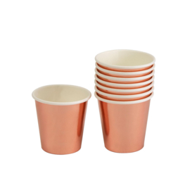 Paper shot glasses rose gold foil