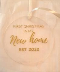 Personalised acrylic ornament clear