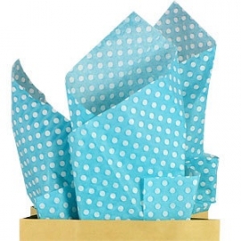 Tissue paper Robins egg blue dots