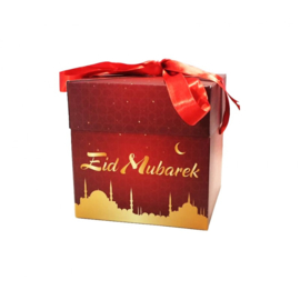 Eid gift box red gold (ea)