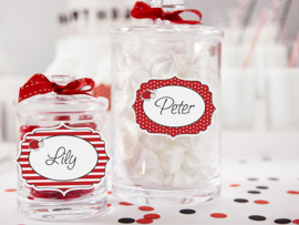 Labels ladybug red (6pcs)