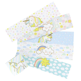 Paper napkin rings pastel unicorn (6pcs)