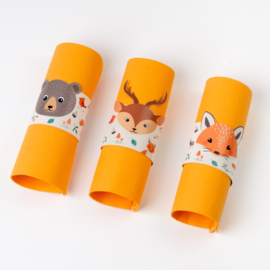 Paper napkin rings woodland (6pcs)