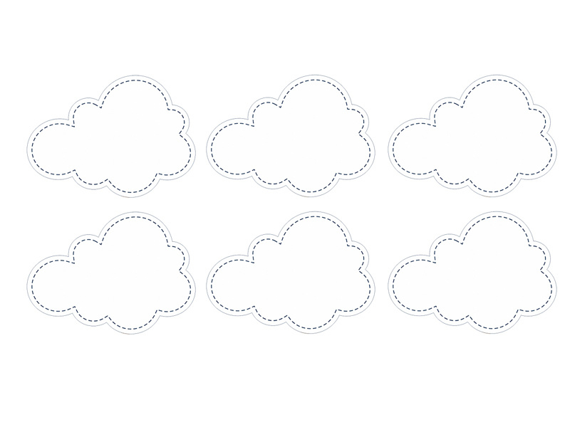 Labels clouds (6pcs)