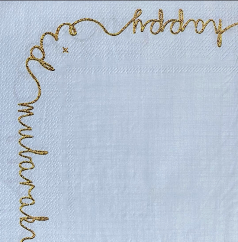 Eid napkins embroidery gold (16pcs)