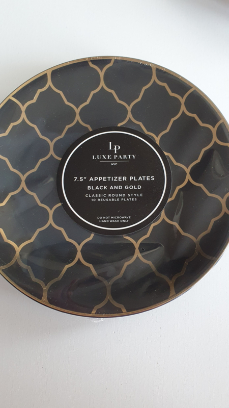 Conjugeren Vernietigen Soedan Luxe plastic borden zwart goud mozaiek klein (10st) | Borden | Partyzz!